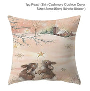 Christmas Elk Tree Cushion Cover