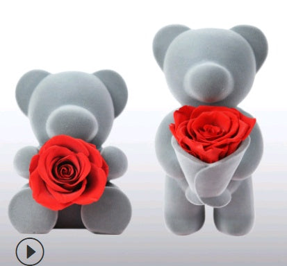 Eternal Life Rose Bear Bear Flower Sweetheart Bear Teach Christmas Gift Doll Bear