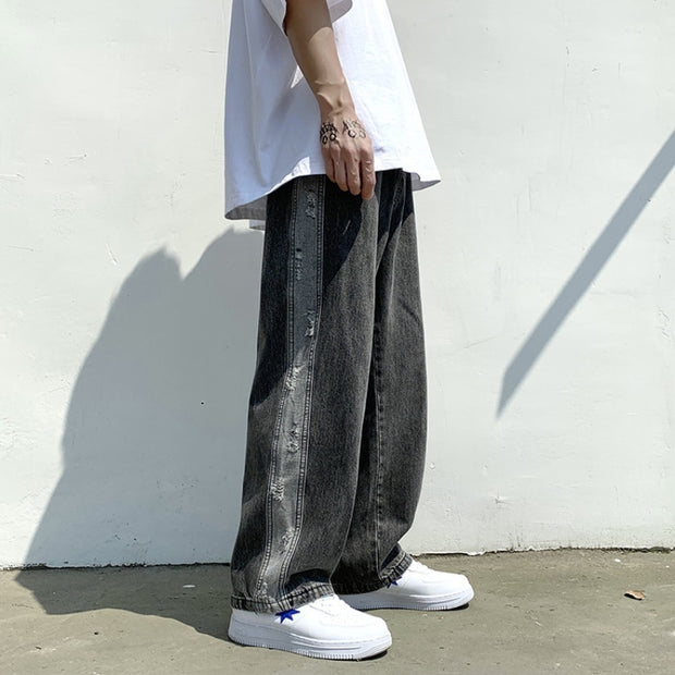 Ripped Jeans Men's Summer Wide Leg Trousers