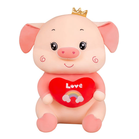 Crown Love Plush Toy Pig Pillow Doll