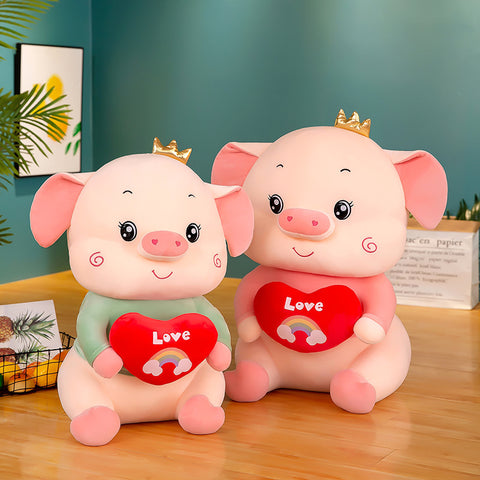 Crown Love Plush Toy Pig Pillow Doll