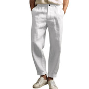 Men's Linen Solid Color Casual Light Outdoor Straight-leg Trousers