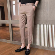 Men's Ice Silk Slim Fit Feet Business Casual Pants