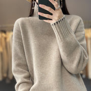 Women's Turtleneck Sweater Solid Color Thread Loose Korean Style