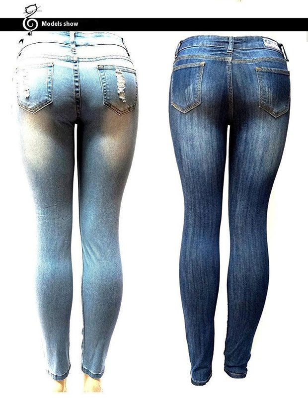 European And American Style Women Ripped Slimming Jeans