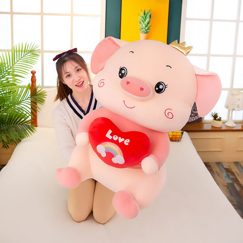 Crown Love Plush Toy Pig Pillow Doll