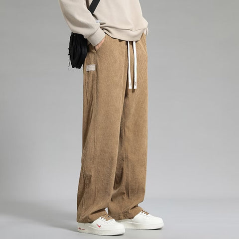 Autumn And Winter Lights Men's American Casual Pants High Street Fashion Brand Straight Flow Wide Leg Long