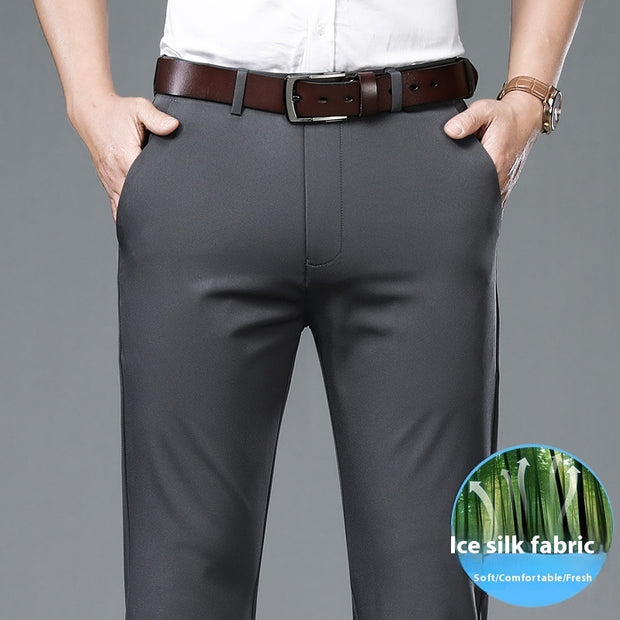 Men's Straight Thin Non-ironing Suit Pants