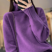 Women's Turtleneck Sweater Solid Color Thread Loose Korean Style