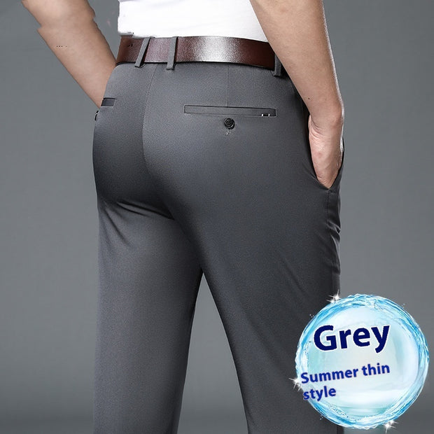 Men's Straight Thin Non-ironing Suit Pants