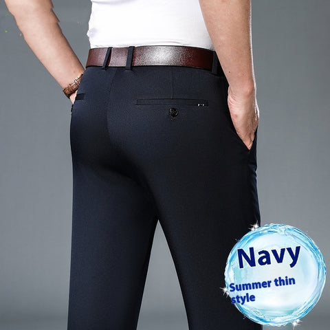 Men's Straight Thin Non-ironing Suit Pants