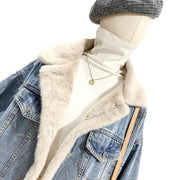 Denim Coat Women's Loose Lambswool Casual All-matching