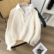 Fake Two Pieces Sweaters Autumn And Winter Women's Clothing