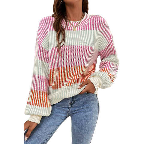 Casual Loose And Warm Round Neck Sweater For Women