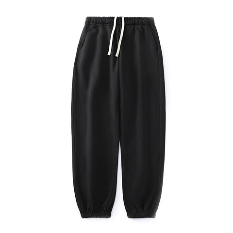 Simple Heavy Men And Women Couple Loose Straight Ankle-tied Casual Sports Pants