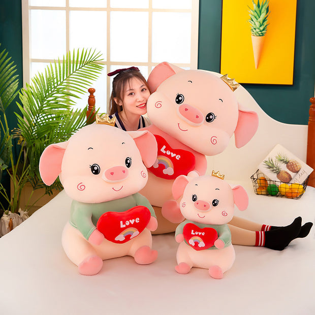 Crown Love Plush Toy Pig Pillow Doll