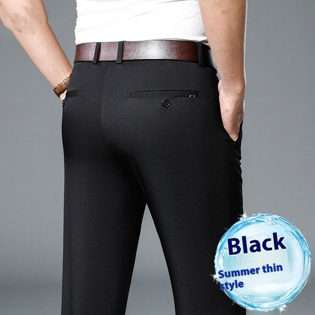 Men's Straight Thin Non-ironing Suit Pants