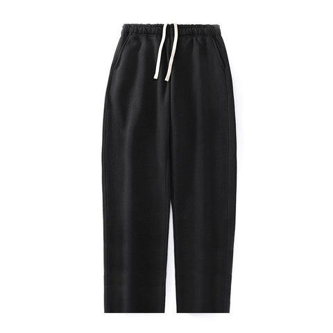 Simple Heavy Men And Women Couple Loose Straight Ankle-tied Casual Sports Pants