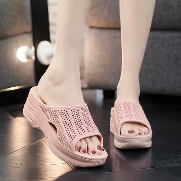 High Heel Slippers Women's Non-slip Platform For Outer Wear