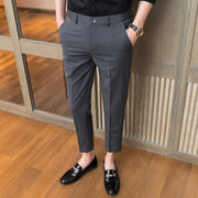 Men's Ice Silk Slim Fit Feet Business Casual Pants