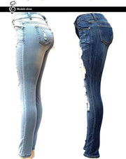 European And American Style Women Ripped Slimming Jeans