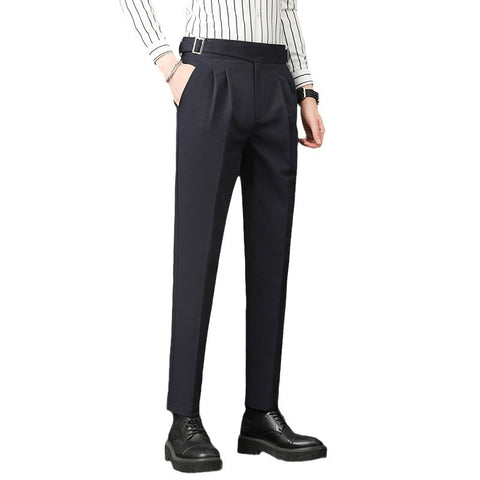 Young Men's Trousers Suit Pants Slim Fit