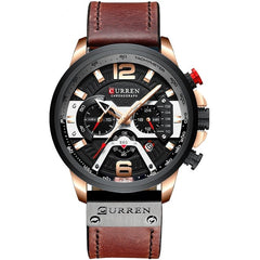 Military Leather Chronograph Watch