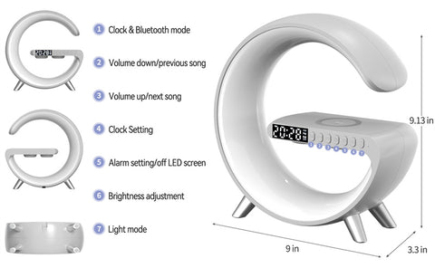 Wireless Speaker Charger Lamp