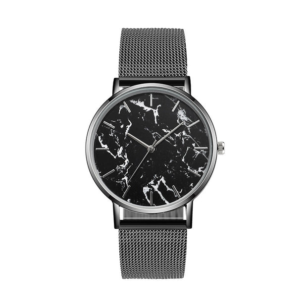 Mesh Band Marble Wrist Watch